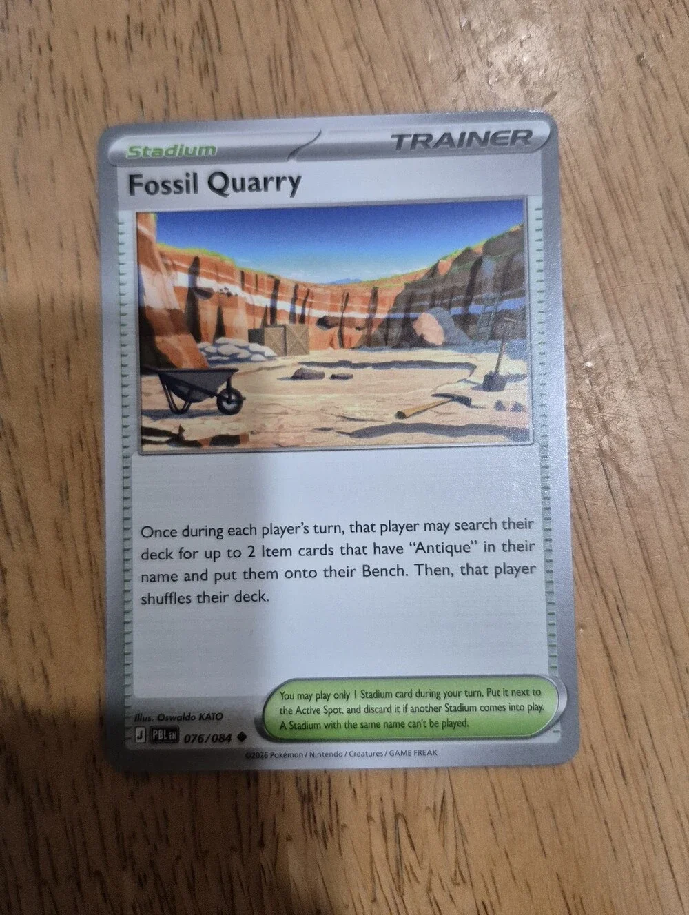 QTY 2 Pokemon Fossil Quarry Stadium Trainer Card